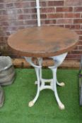 White Painted Cast Iron Pub Table
