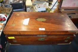 Large Mahogany Inlaid Writing Slope with Red Velvet Insert (AF)