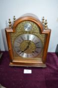 Mahogany Mantel Clock with Engineered Brass Face 