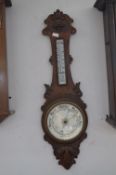 Oak Mounted Aneroid Barometer