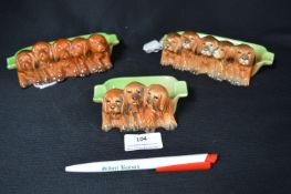 Three Beswick Puppy Ashtrays