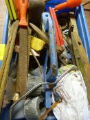 Tray of Assorted Tools, Rulers, Spirit Levels, etc.