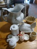 Vintage Kitchen China Including Jelly Mould, Condi