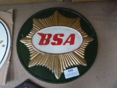 *Reproduction Metal BSA Sign