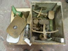 Two Sets of Scales, Pine Crate, Castrol Oil Can etc