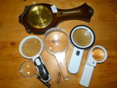 Barometer and Five Magnifying Glasses