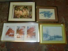 3D Floral Picture & Three Prints