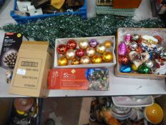Christmas Decorations including Baubles,Lights and Small Tree