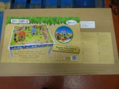 *Toytopia Wooden Train Table and 75pc Play Set