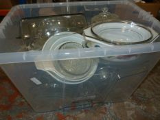 Assorted Kitchen China and Glassware (Box Not Incl