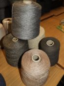 *5 Assorted Cones of Machine Knitting Thread