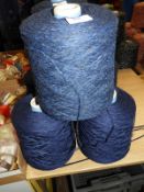 *3 Cones of Machine Knitting Wool (Blue)