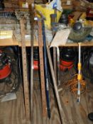 *Three Sash Clamps, Crowbar, Gardening Tools and a