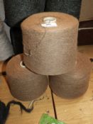 *3 Cones of Machine Knitting Wool (Brown)