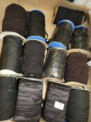 *13 Rolls of Black Elastic and Ribbon