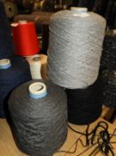 *3 Cones of Machine Knitting Wool (Grey & Black)