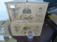 *Two Boxes Containing 46 Stella Artois Cider Glass