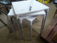 *Four Plastic Tables 72x72x73cm