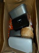 *Mixed Box of Baskets, Storage Boxes, Trays, etc.