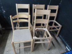 *Five Wooden Chairs (Four Seats Missing)
