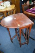 Oval Drop Leaf Barley Twist Side Table
