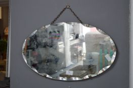 Oval Vintage Beveled Edge Wall Mirror