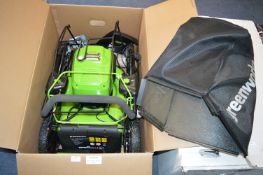 *Greenworks Battery Lawnmower