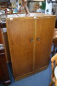 19'50's Oak Ply Small Sized Double Wardrobe