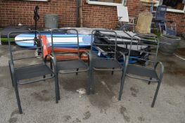 Four Metal Framed Garden Patio Chairs