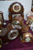 Five Vintage Mantel Clocks