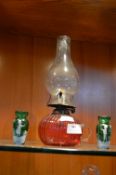 Period Oil Lamp and a Pair of Victorian Specimen V
