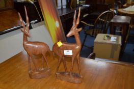 Two African Okapi Carvings