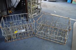 Two Vintage Wire Milk Crates - Norrlea Dairies, Hull