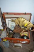 Small Vintage Suitcase and Contents of Collectible