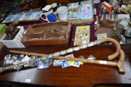 Vintage Walking Sticks with Collectible Mounts
