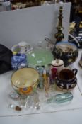 Pottery and Glass Bowls, Decorative Items, Lamps,