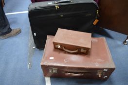 Two Vintage Suitcases and a Samsonite Case