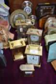 Brass Carriage Clocks, Skeleton Clocks, etc.
