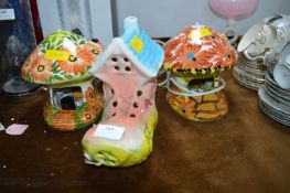 Two Mushroom Night Lights and a Boot