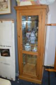 Square Pine Display Cabinet