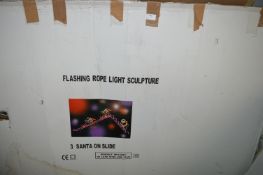 Three Santas Flashing Rope Light