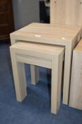 Light Oak Effect Nest of Two Tables