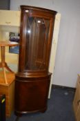 Mahogany Effect Astral Glazed Corner Cupboard