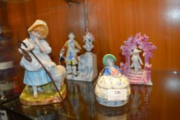 Decorative Pottery Figures, etc.