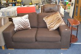 Chocolate Brown Two Seat Sofa