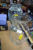 Two Large Glass Vases