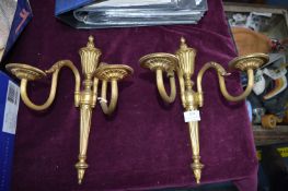 Pair of Brass Wall Sconces