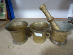 Antique Pestle & Mortar plus Two Mortars