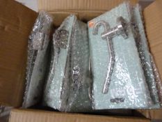 Ten Curved Satin Double Hooks