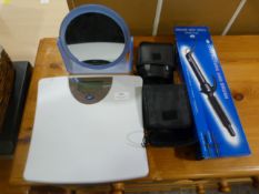 Scales, Mirror, Binoculars and Curling Tongs